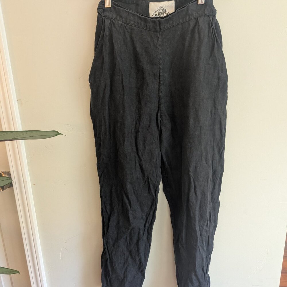 Sugar Candy Mountain Black Linen Pants, size small - Picture 3 of 3